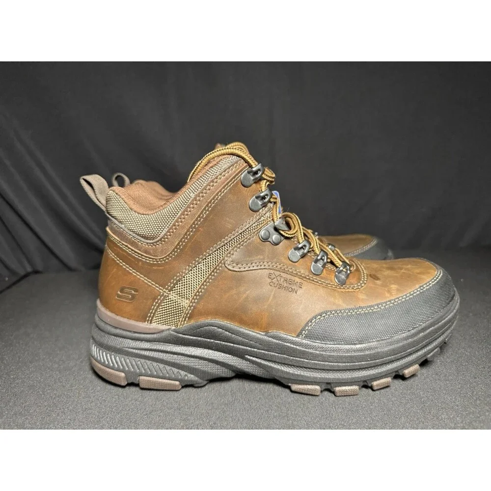 NEW Skechers Men's Holdren-Brenton Chukka Dark Brown Memory Foam Boots Size 8